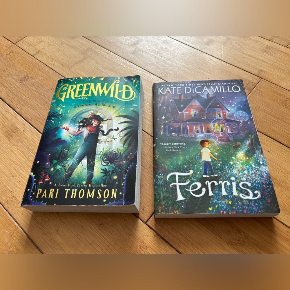 Books. 2 included. Greenwild by Pari Thomas and Ferris by Kate DiCamillo.